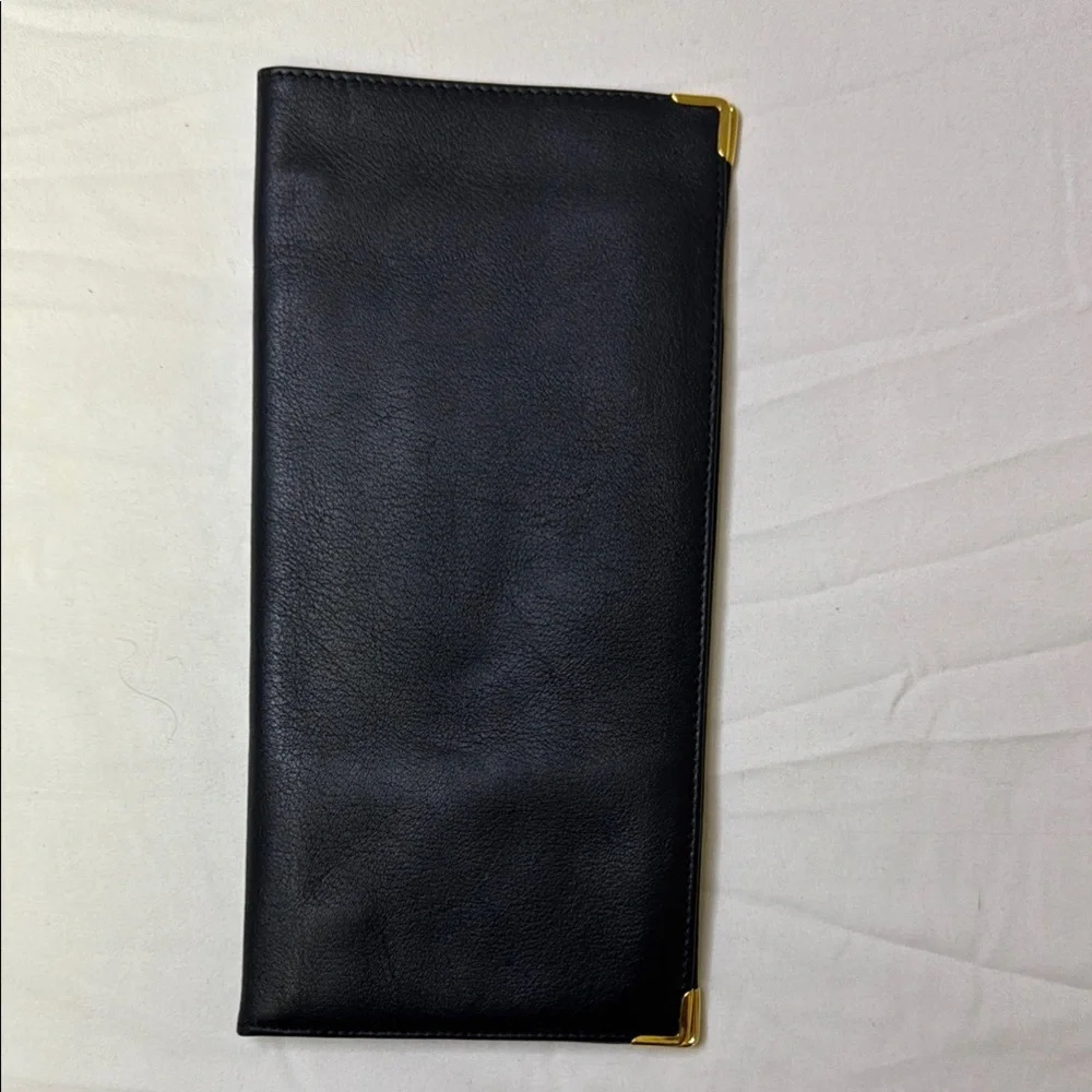 Unisex Elegant Black Leather Passport Business Card Credit Card‎ Holder